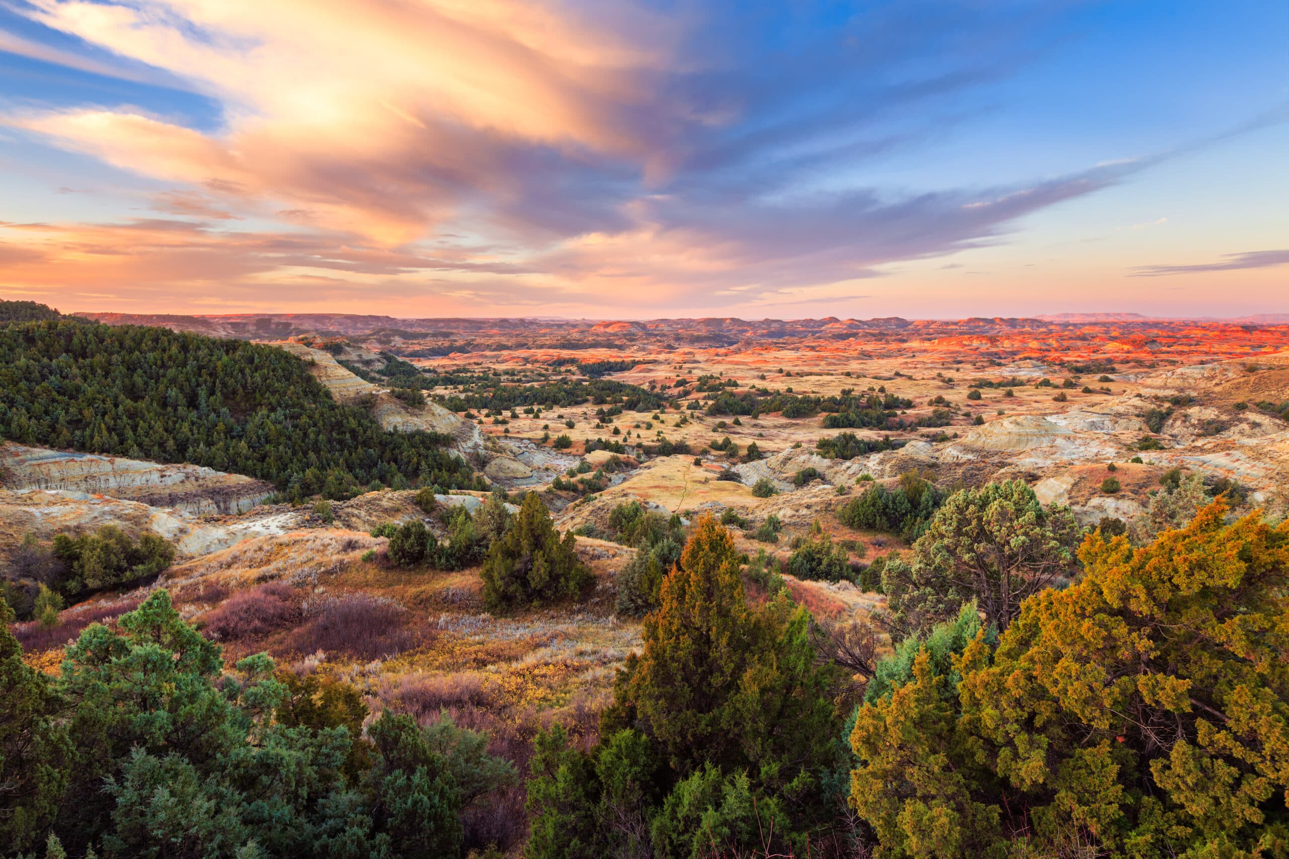Sunrise over Theodore Roosevelt National Park, North Dakota