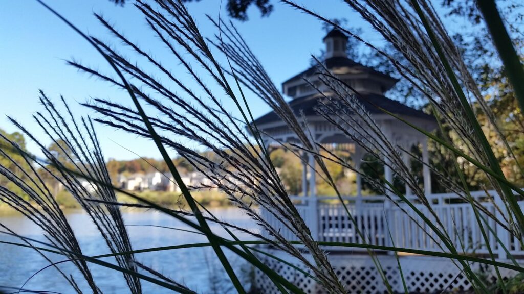 Landscape of a gazebo in Lawrenceville, GA